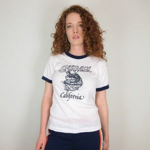 Vintage 80s Carmel California Otter Ringer Tee